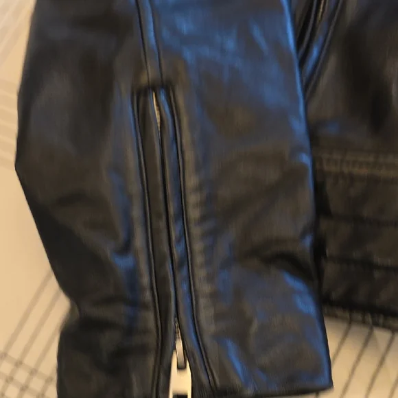 Barneys New York Black Leather Jacket - Picture 3 of 9